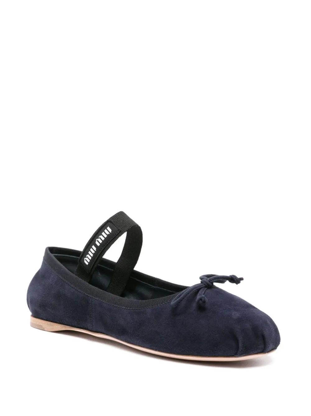 bow detail suede ballerina shoes