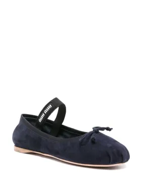 bow detail suede ballerina shoes