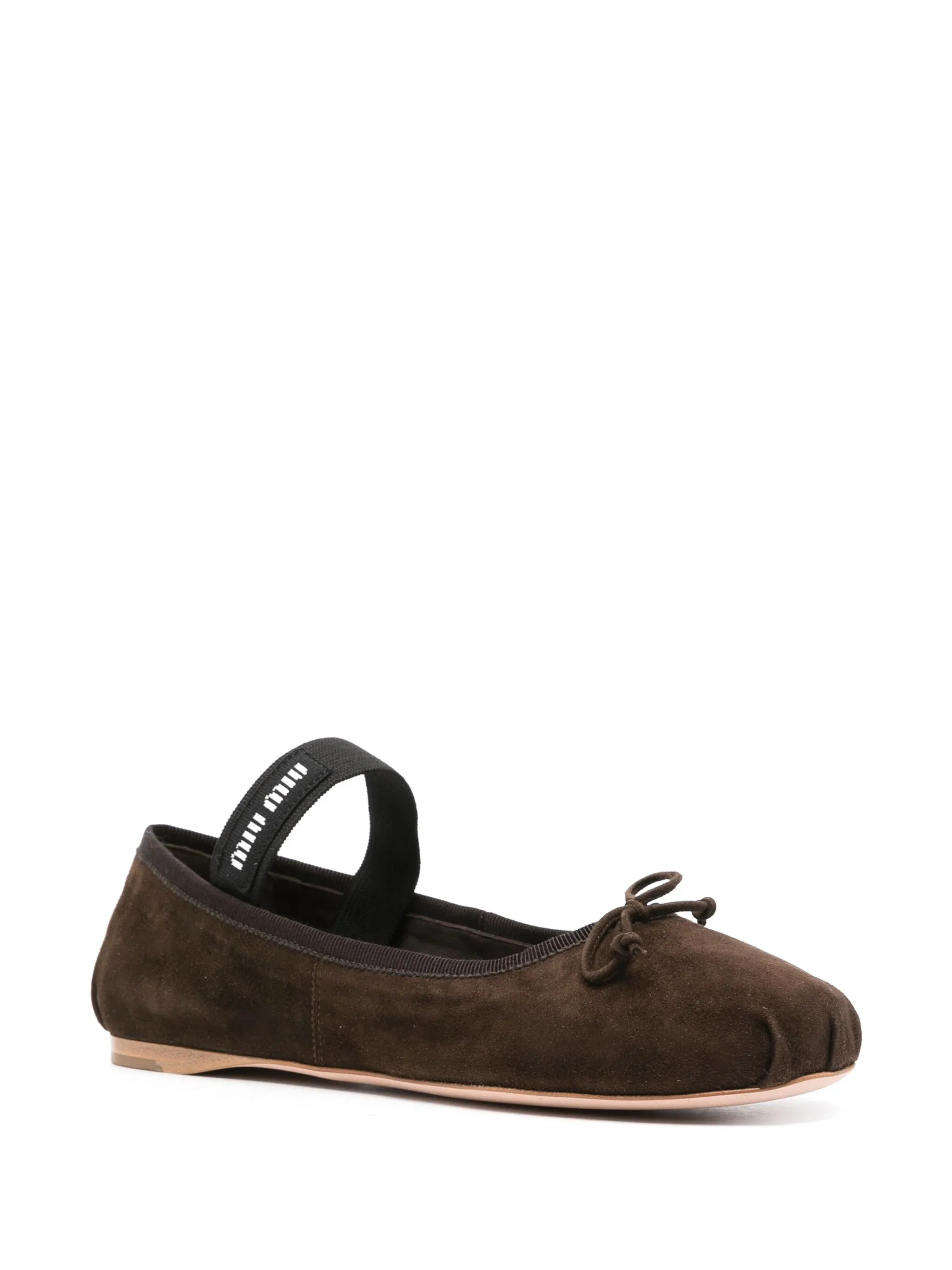 bow detail suede ballerina shoes