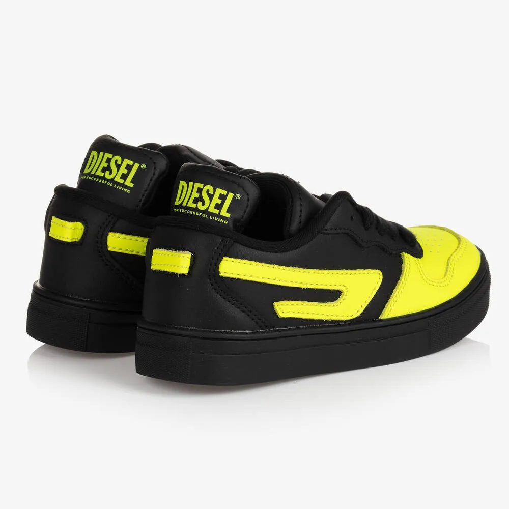 Boys Black & Yellow Trainers