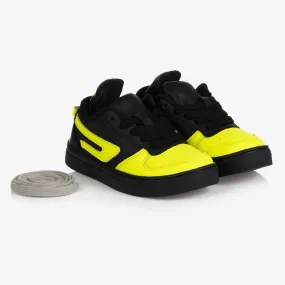 Boys Black & Yellow Trainers