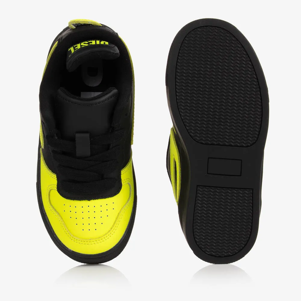 Boys Black & Yellow Trainers