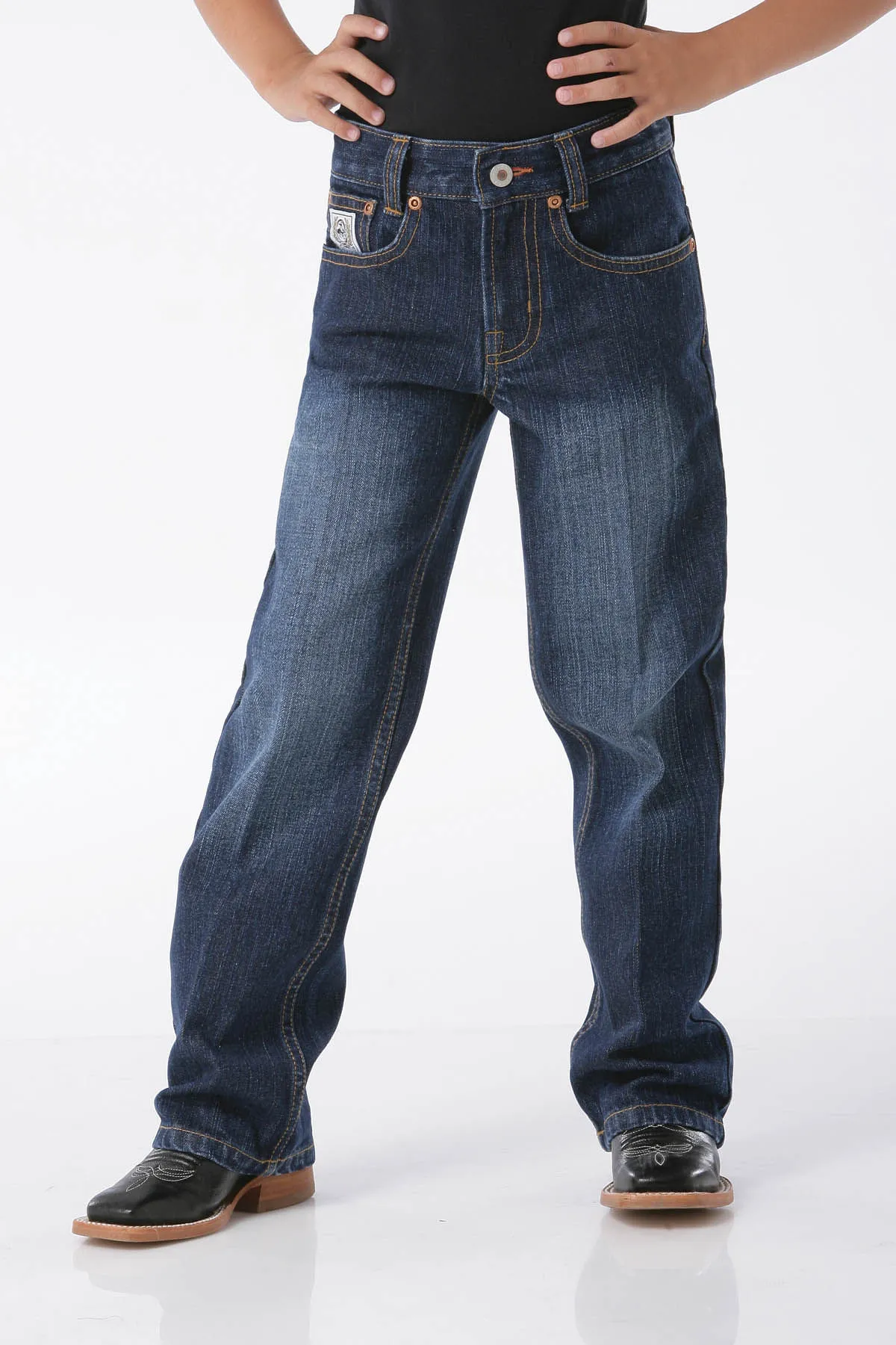 Boys Dark White Label Cinch Jeans