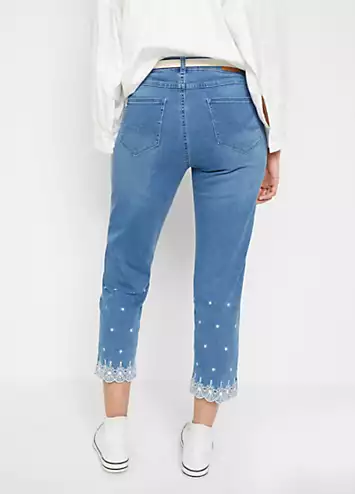 Broderie Trim Jeans by bonprix | Look Again