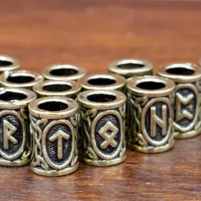 Bronze ELDER FUTHARK RUNE BEADS SET