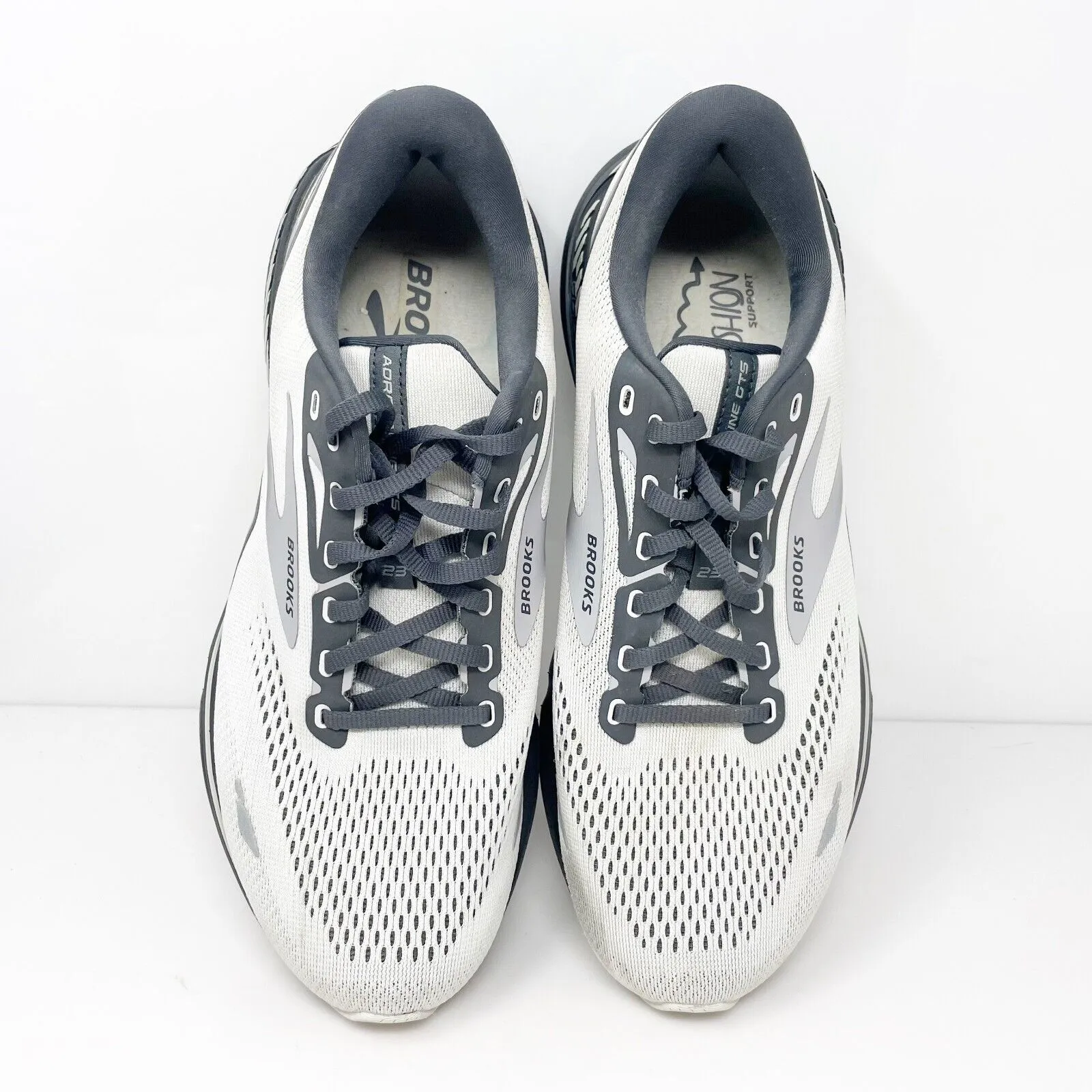 Brooks Mens Adrenaline GTS 23 1103911D065 White Running Shoes Sneakers Size 9.5D