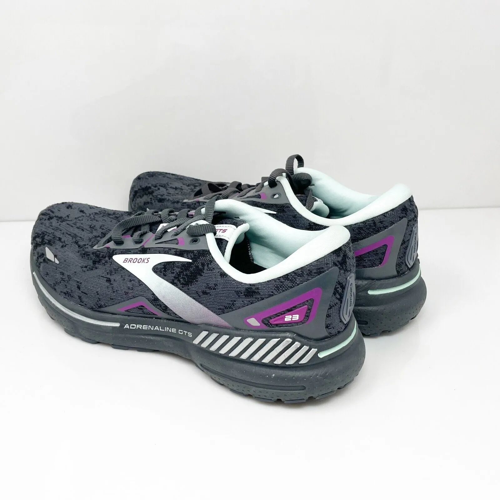 Brooks Womens Adrenaline GTS 23 1203811D072 Black Running Shoes Sneakers 10.5 D