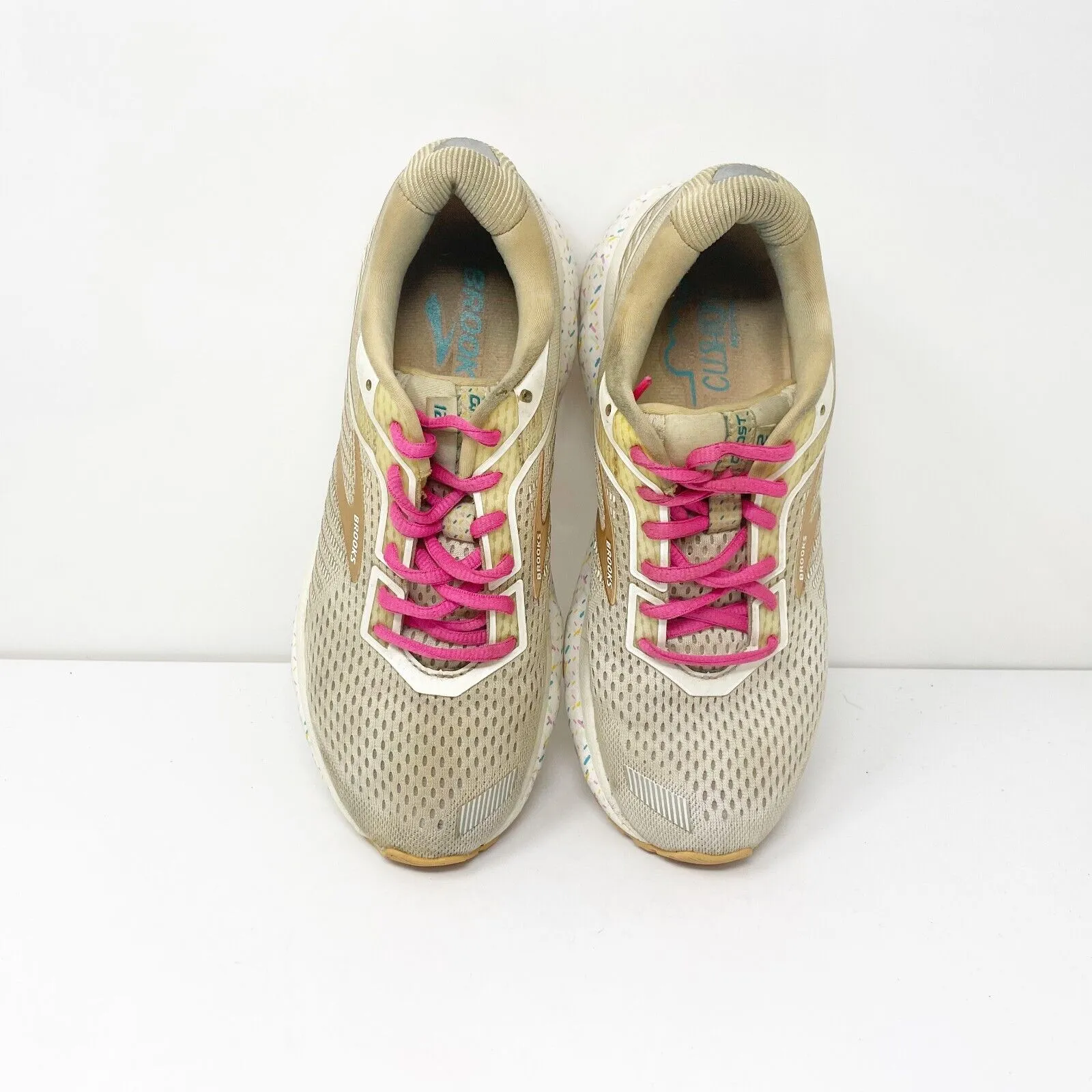 Brooks Womens Ghost 12 1203051B177 Beige Running Shoes Sneakers Size 8 B