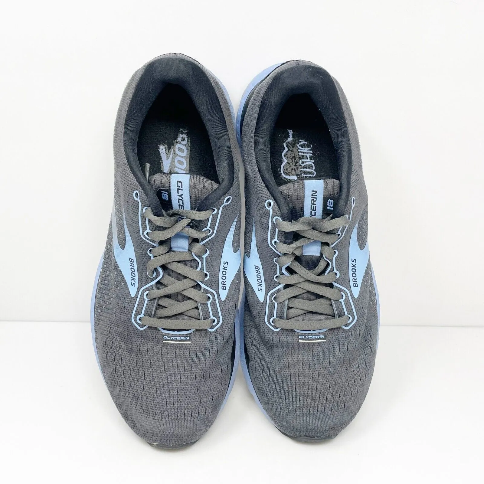 Brooks Womens Glycerin 18 1203171B050 Gray Running Shoes Sneakers Size 8.5B