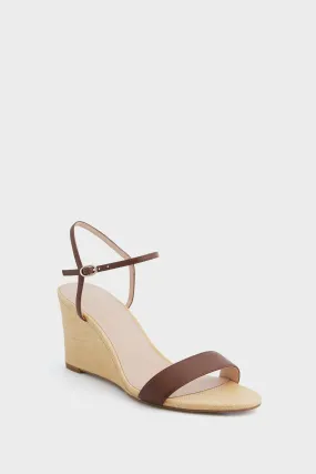 Brown Leather Delphine Wedges