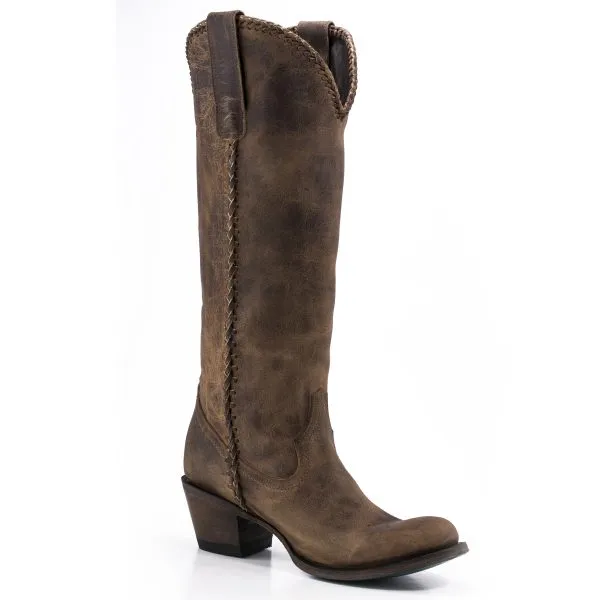 Brown Leather Lane Plain Jane Cowboy Boots