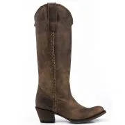 Brown Leather Lane Plain Jane Cowboy Boots