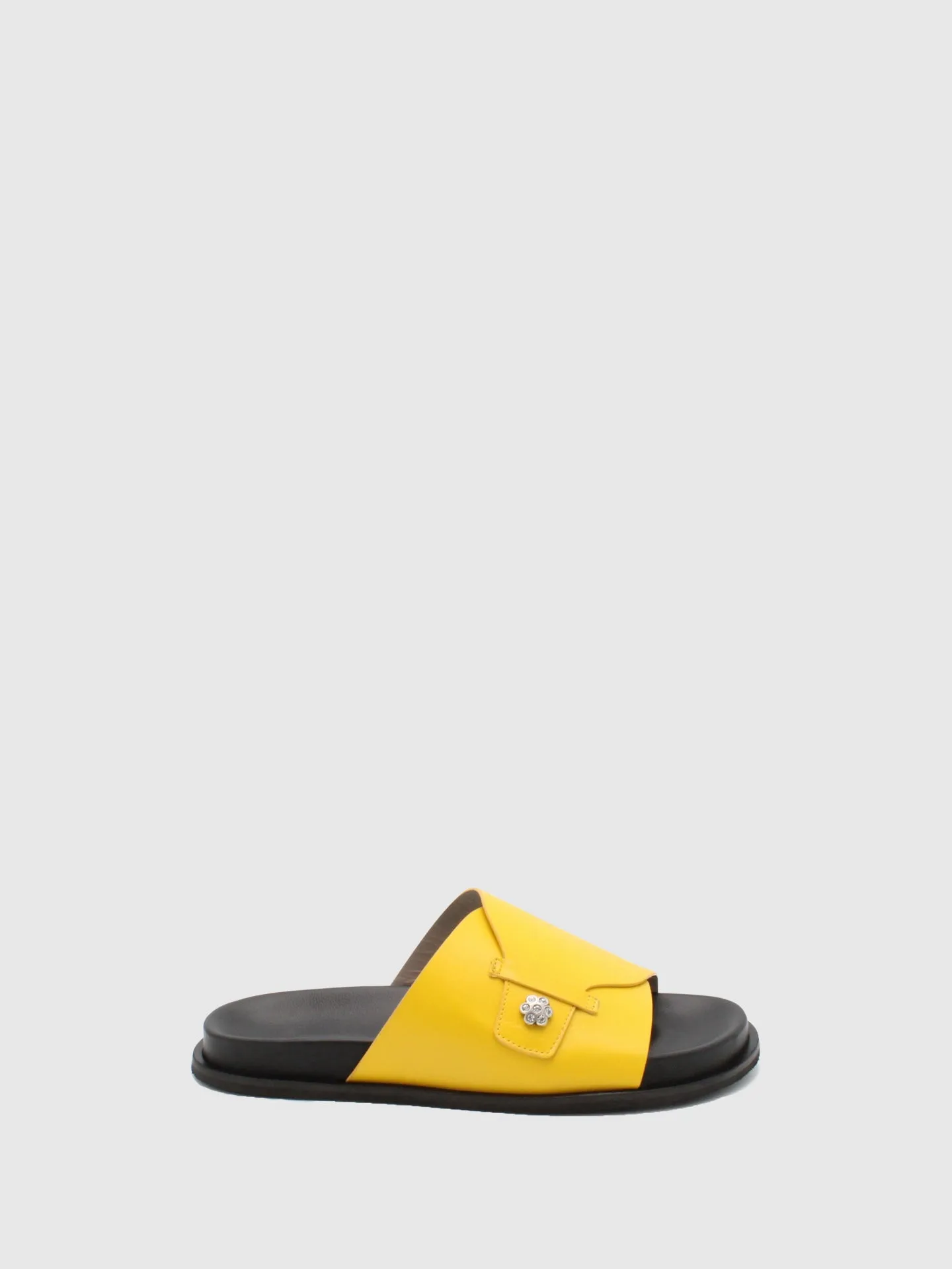 Buckle Mules Camélia Yellow/Black