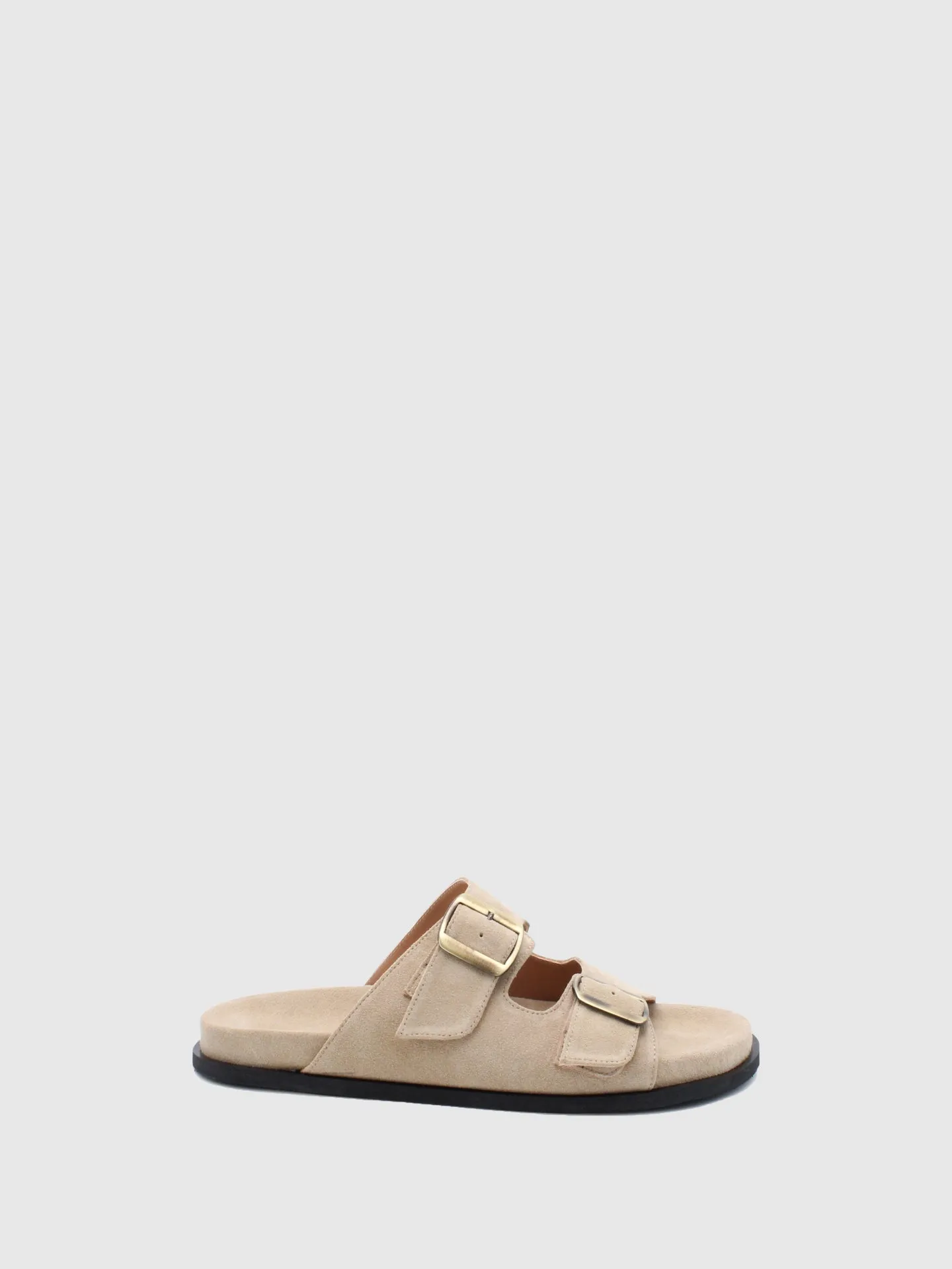 Buckle Mules Impact Beige