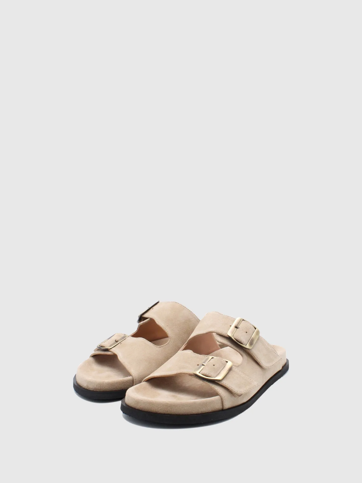 Buckle Mules Impact Beige