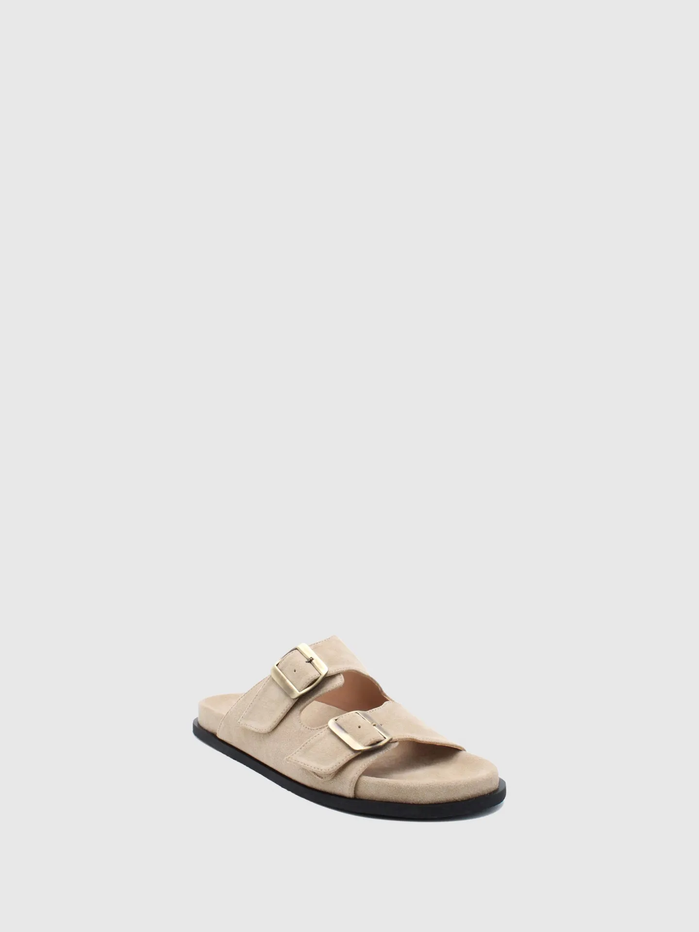 Buckle Mules Impact Beige