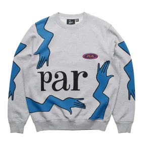 BY PARRA EARLY GRAB CREW NECK SWEATSHIRT // HEATHER GREY