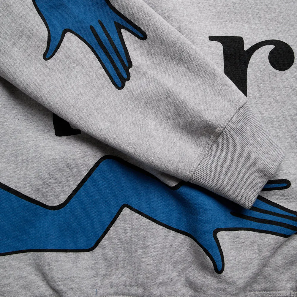 BY PARRA EARLY GRAB CREW NECK SWEATSHIRT // HEATHER GREY