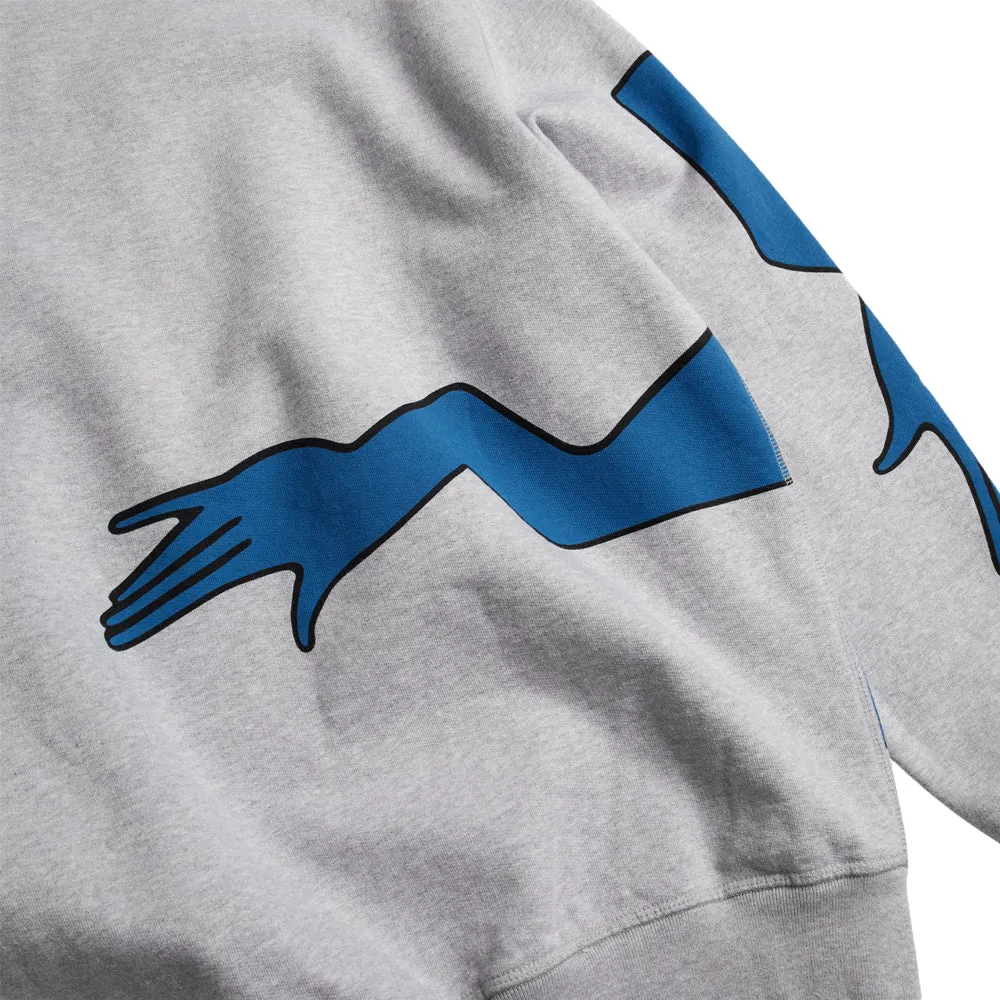 BY PARRA EARLY GRAB CREW NECK SWEATSHIRT // HEATHER GREY