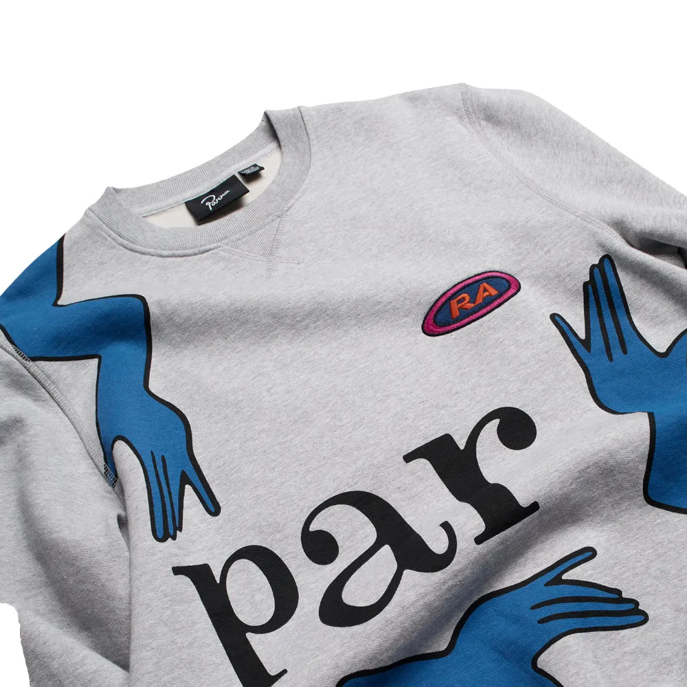 BY PARRA EARLY GRAB CREW NECK SWEATSHIRT // HEATHER GREY