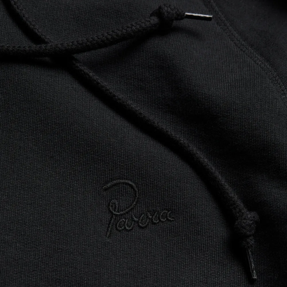 BY PARRA SCRIPT LOGO HOODED SWEATSHIRT // BLACK