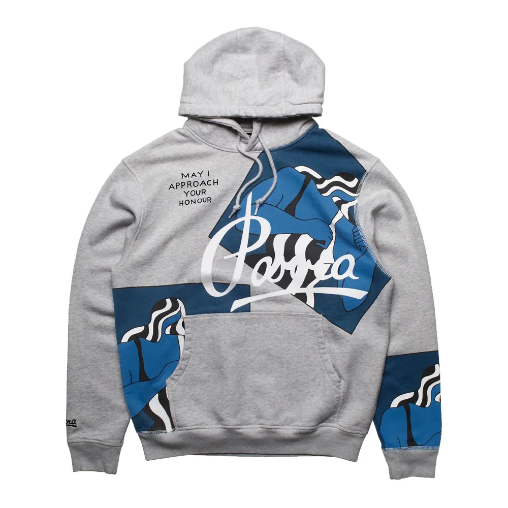 BY PARRA SELF DEFENSE HOODED SWEATSHIRT // HEATHER GREY