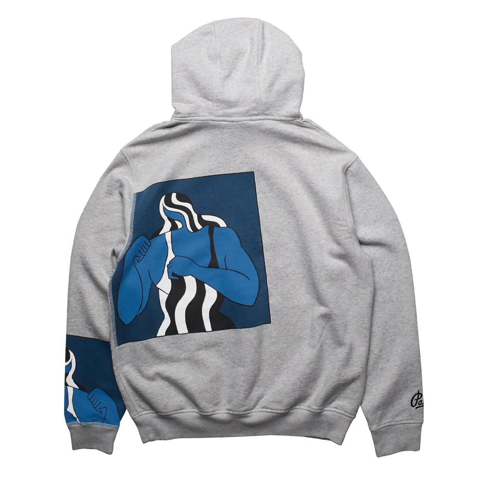 BY PARRA SELF DEFENSE HOODED SWEATSHIRT // HEATHER GREY