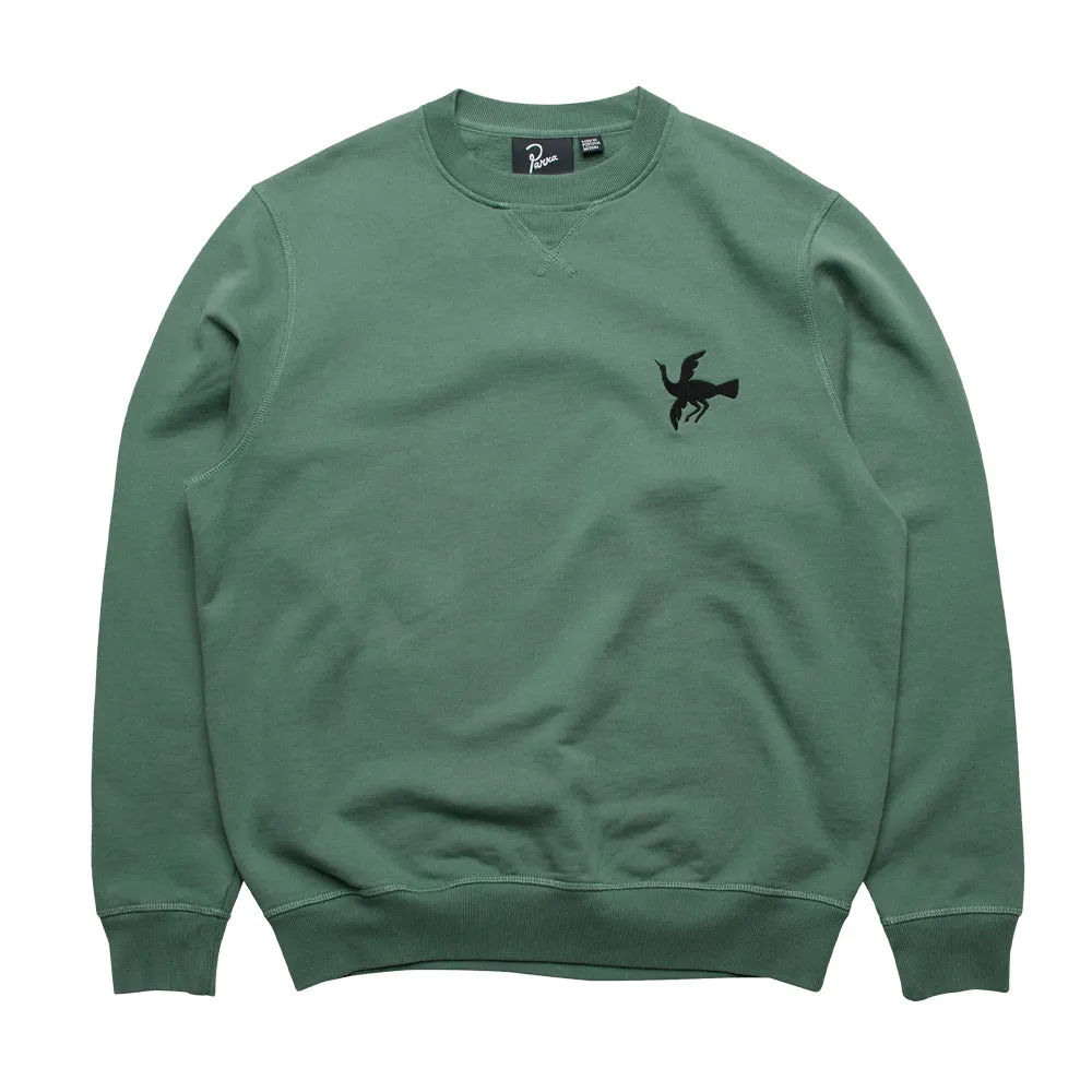 BY PARRA SNAKED BY A HORSE CREW NECK SWEATSHIRT // PINE GREEN