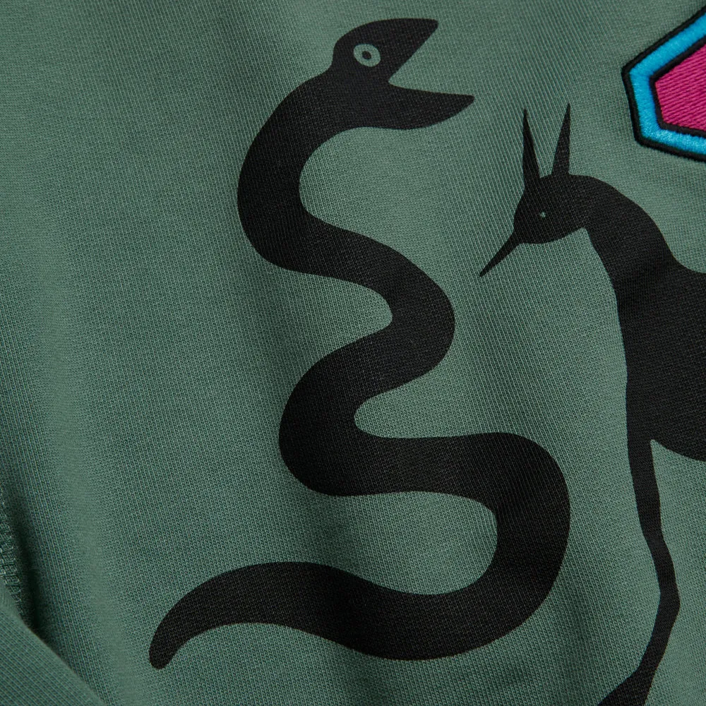 BY PARRA SNAKED BY A HORSE CREW NECK SWEATSHIRT // PINE GREEN