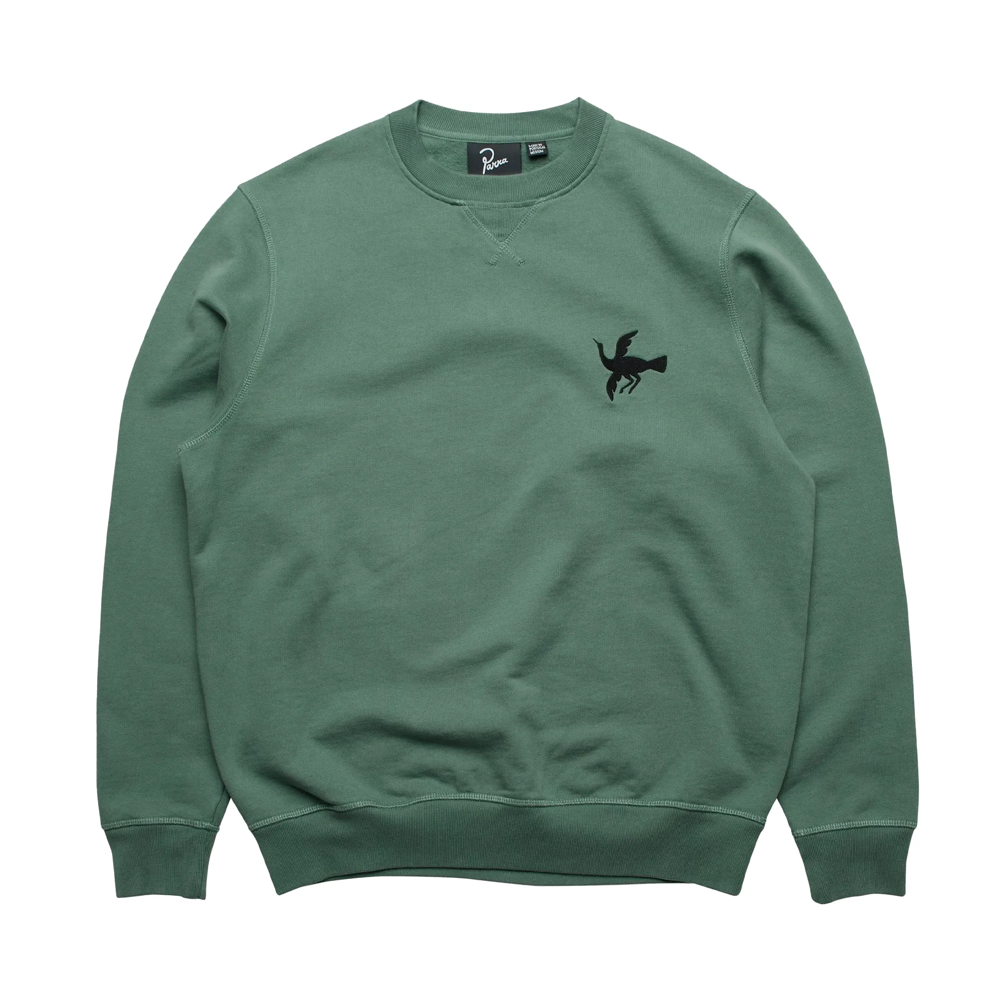 Parra Snaked By A Horse Pine Green Crewneck Sweatshirt - Style 50216