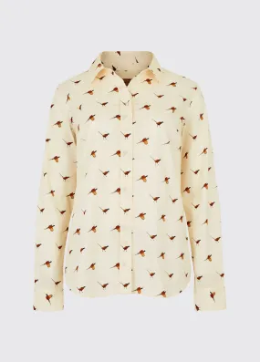 Calamint Women's Pheasant Print Shirt - Cream