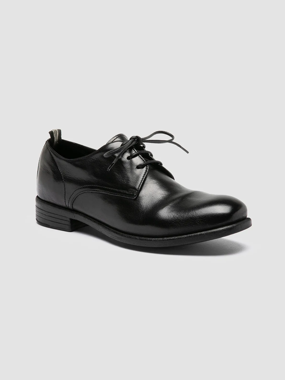 CALIXTE 064 - Black Leather Derby Shoes