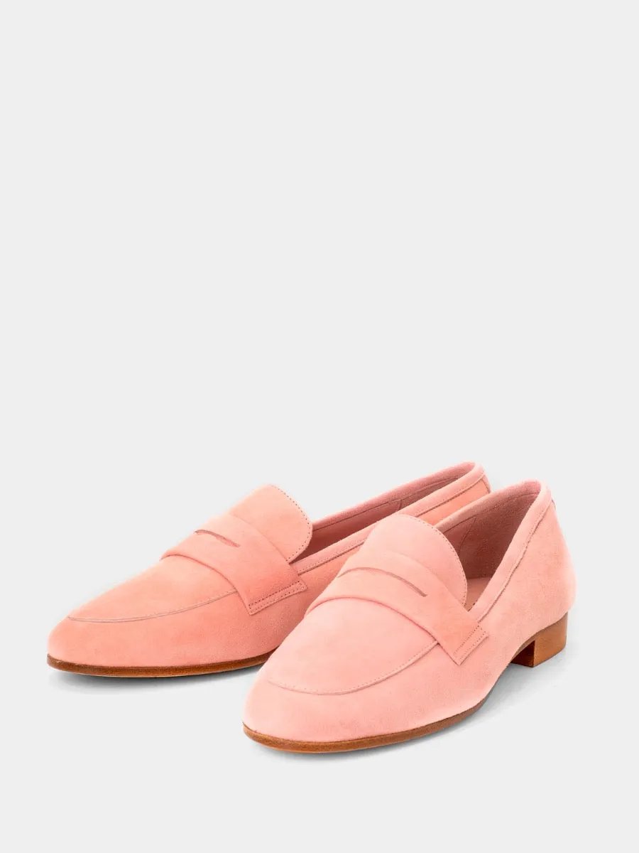 Cannes suede leather baby blue loafers