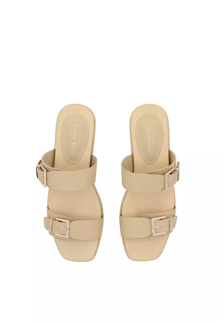 Carlo Rino Slip-On Wedge Sandals in Mustard