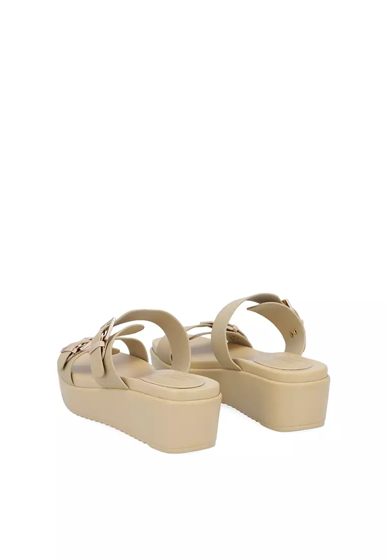 Carlo Rino Slip-On Wedge Sandals in Mustard