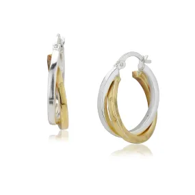 Carlton London Women'S Gold Western Brass Na Fish Hook Earwire Rhodium-Plated Single Circular Hoop Earrings Fje3995