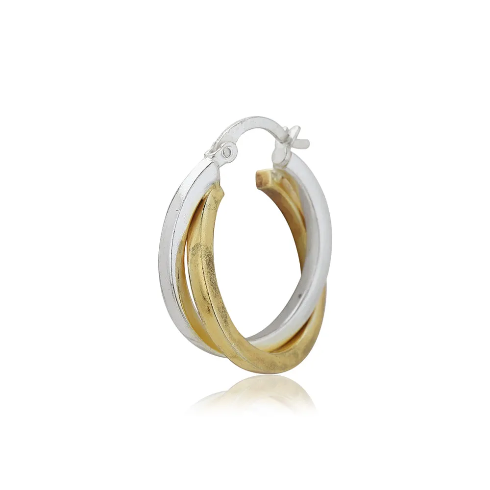 Carlton London Women'S Gold Western Brass Na Fish Hook Earwire Rhodium-Plated Single Circular Hoop Earrings Fje3995