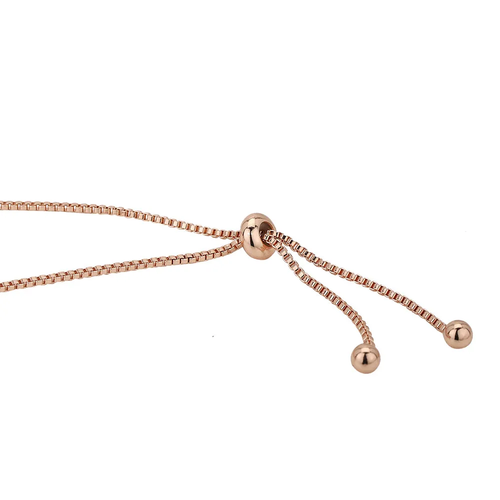 Carlton London Women'S Premium Rose Gold Toned Cubic Zirconia Studded Rose Gold-Plated Chocker Necklace Fjn4163