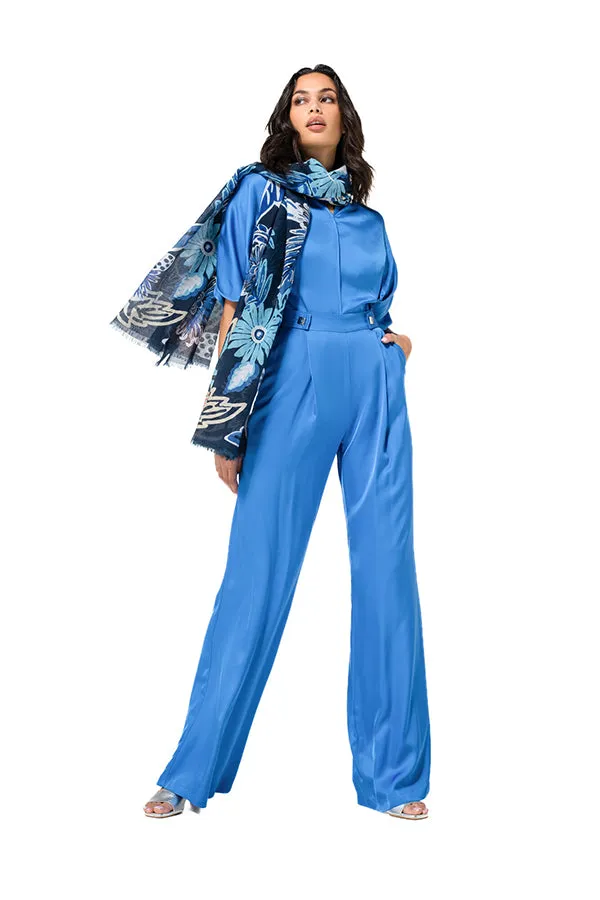 Caroline Biss ELECTRIC BLUE STRAIGHT LOOSE DRESSY TROUSERS