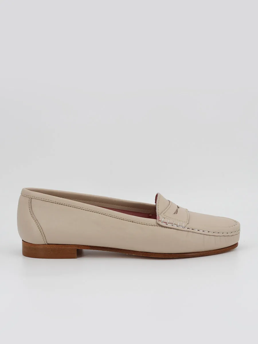 Champagne Leather Women's Roma Loafers.