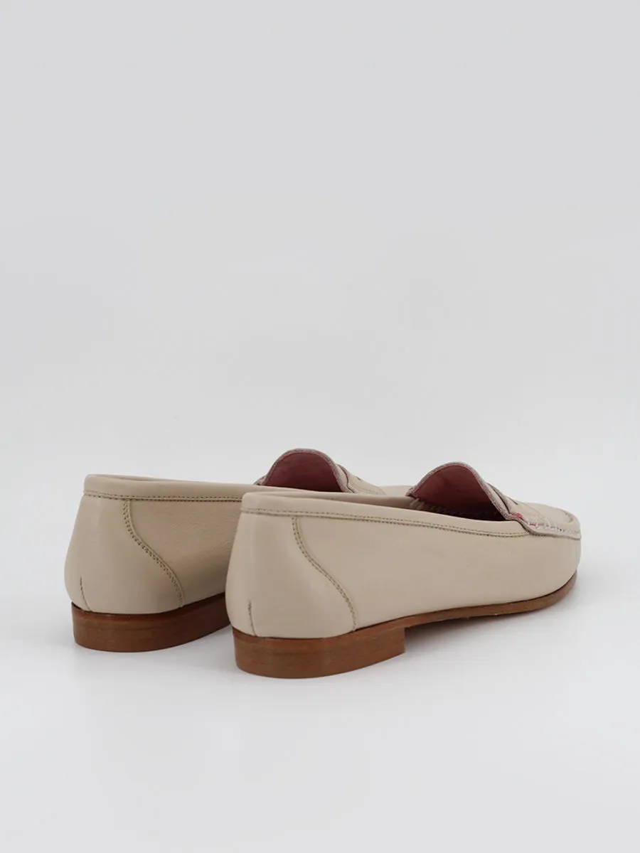 Champagne Leather Women's Roma Loafers.