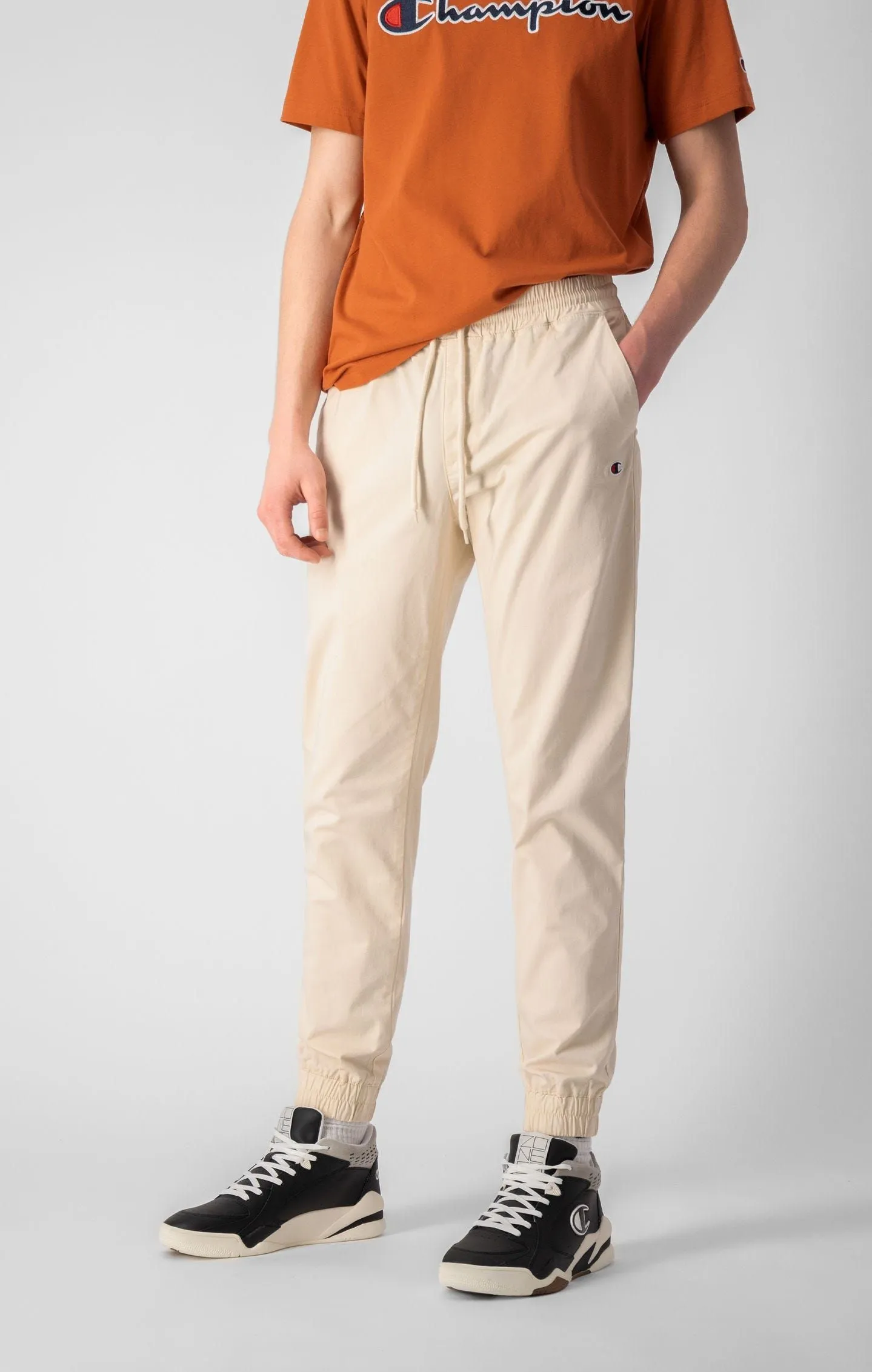 Champion Stretch Cotton Twill Cuffed Trousers - Cream