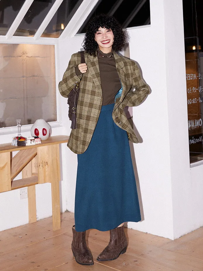 Checked Retro Oversize Casual Chic Jacket