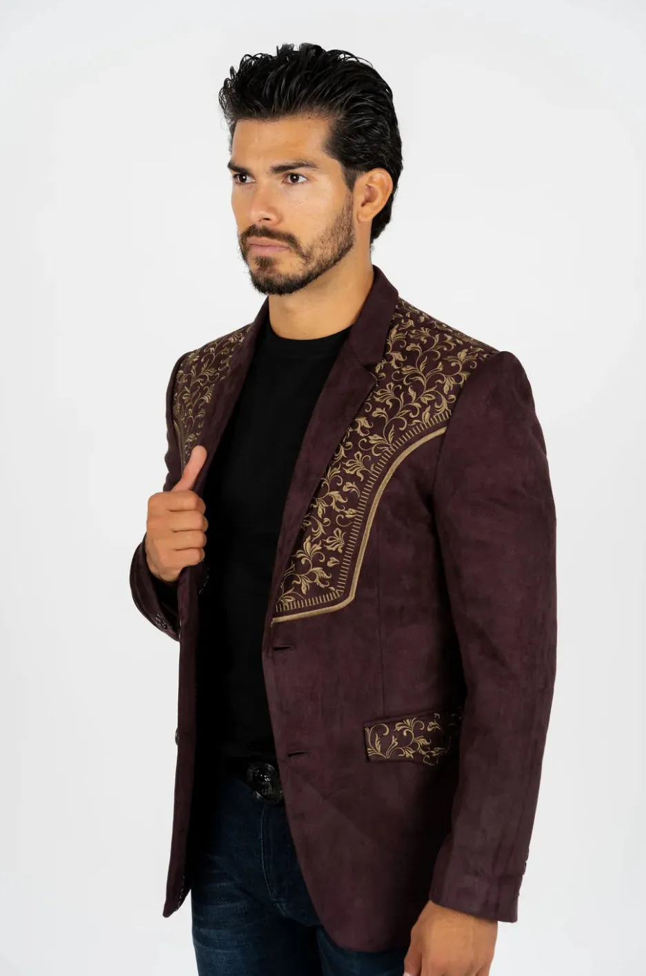 Chocolate Embroidered Blazer