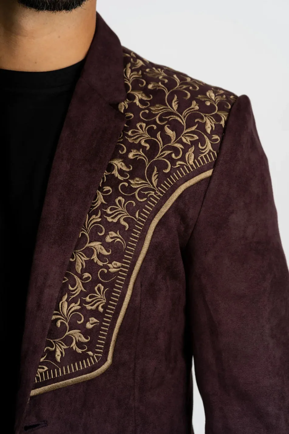 Chocolate Embroidered Blazer