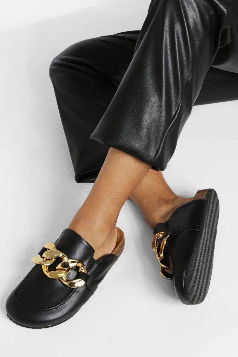 Chunky Chain Loafer Mules