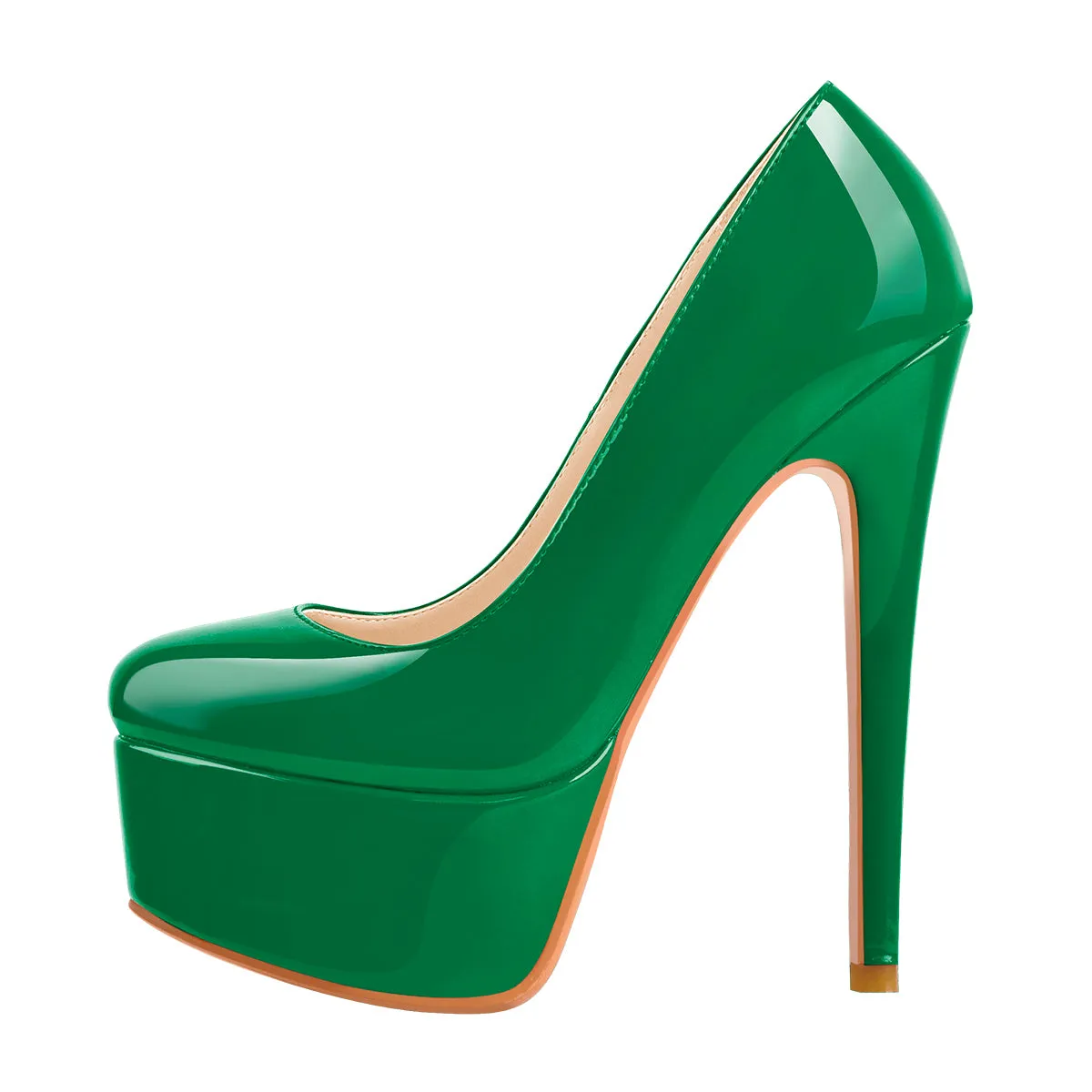 Chunky Heel Platform Pumps with Classic Round Toe