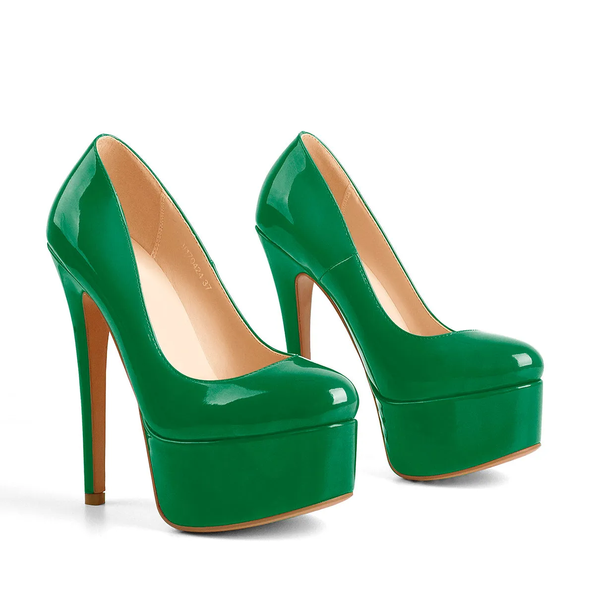 Chunky Heel Platform Pumps with Classic Round Toe