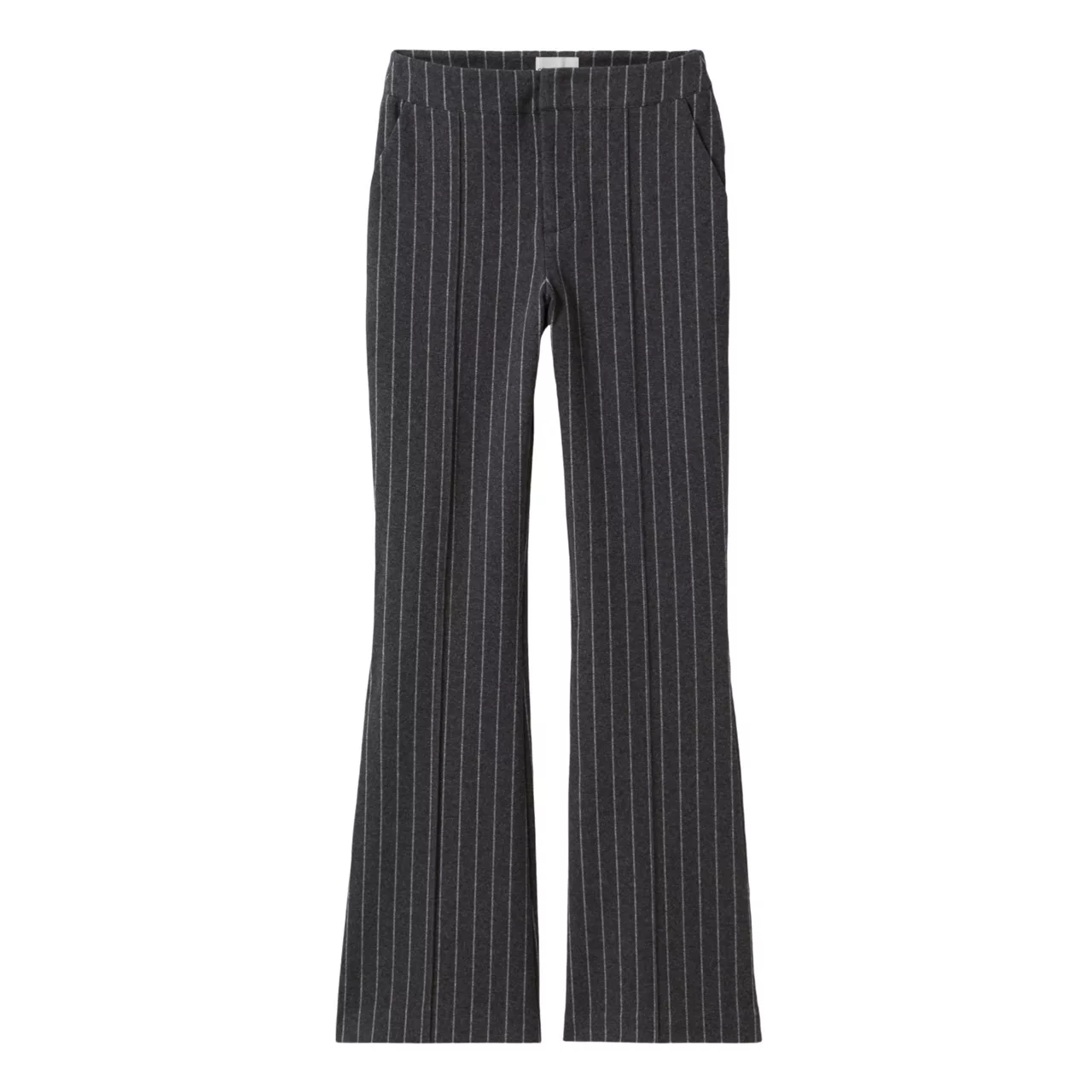 CLAUDIE PIERLOT Mid-Rise Pinstripe Flared Trousers - Black