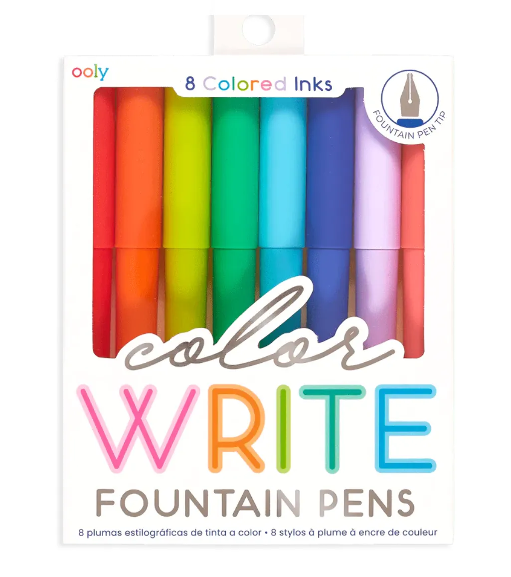 Color Write Fountain Pens - set of 8